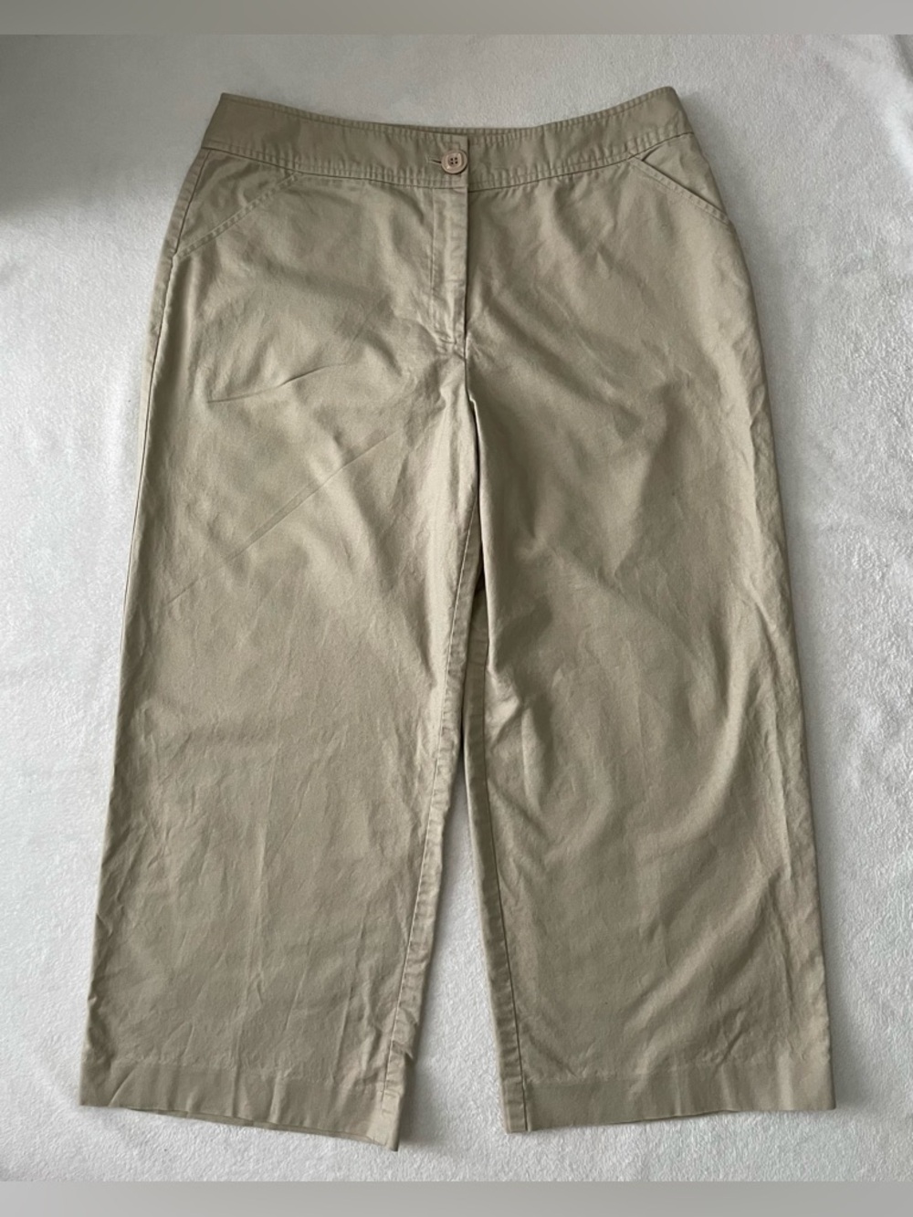Vintage 600 West Women Chino Pants 12 Beige Straight Leg Ankle Neutral Casual